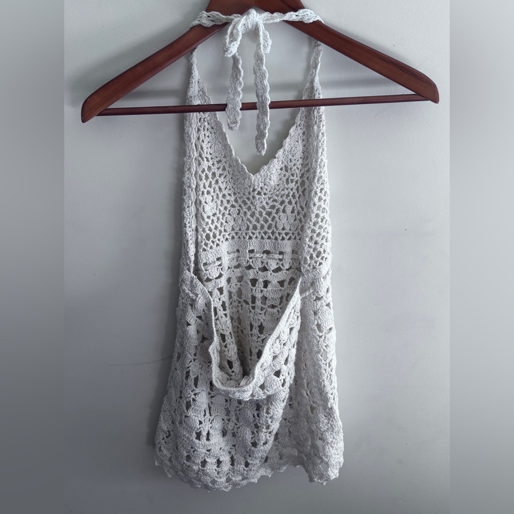 NWT Free people Crochet Beach coverup top with adjustable waistband Size: XS - Picture 2 of 5